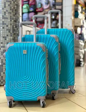 Set Of 3pcs Spinner Plastic Travel Suitcase Bag - Multicolor