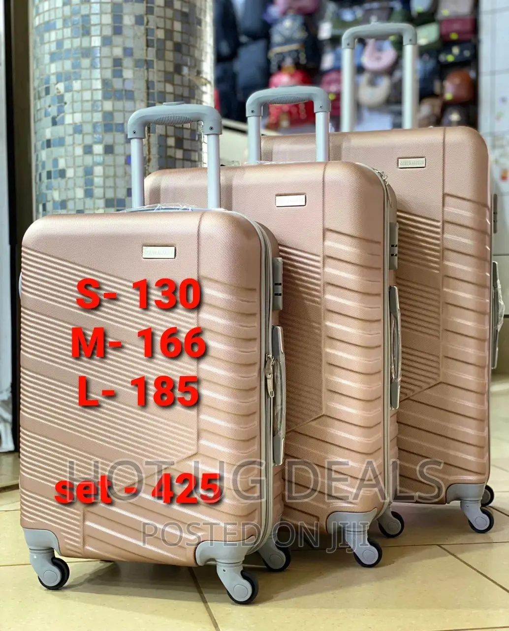 4-Wheeler Spinner Plastic Travel Suitcase Bag - Multicolor