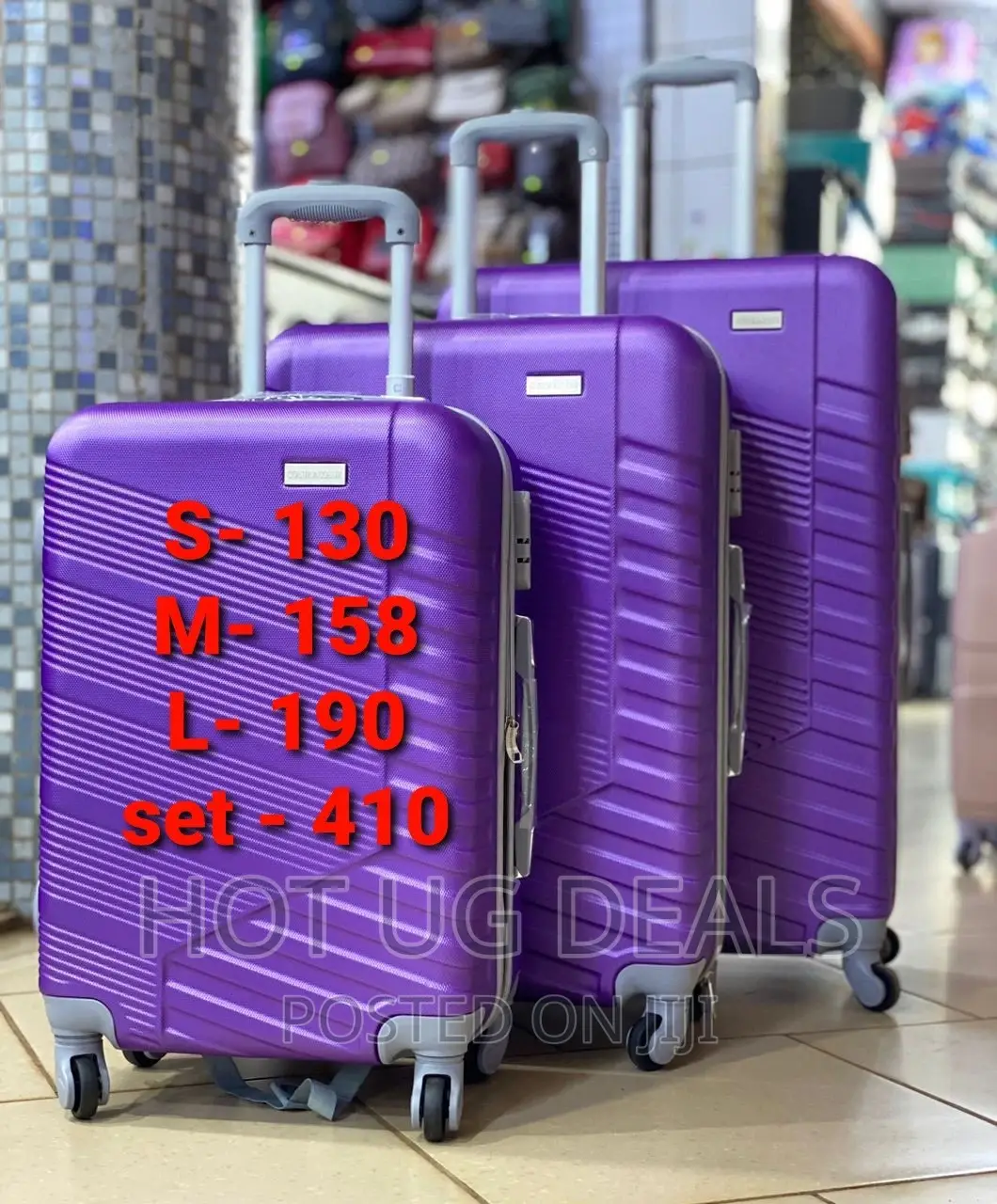 4-Wheeler Spinner Plastic Travel Suitcase Bag - Multicolor