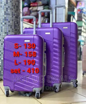4-Wheeler Spinner Plastic Travel Suitcase Bag - Multicolor