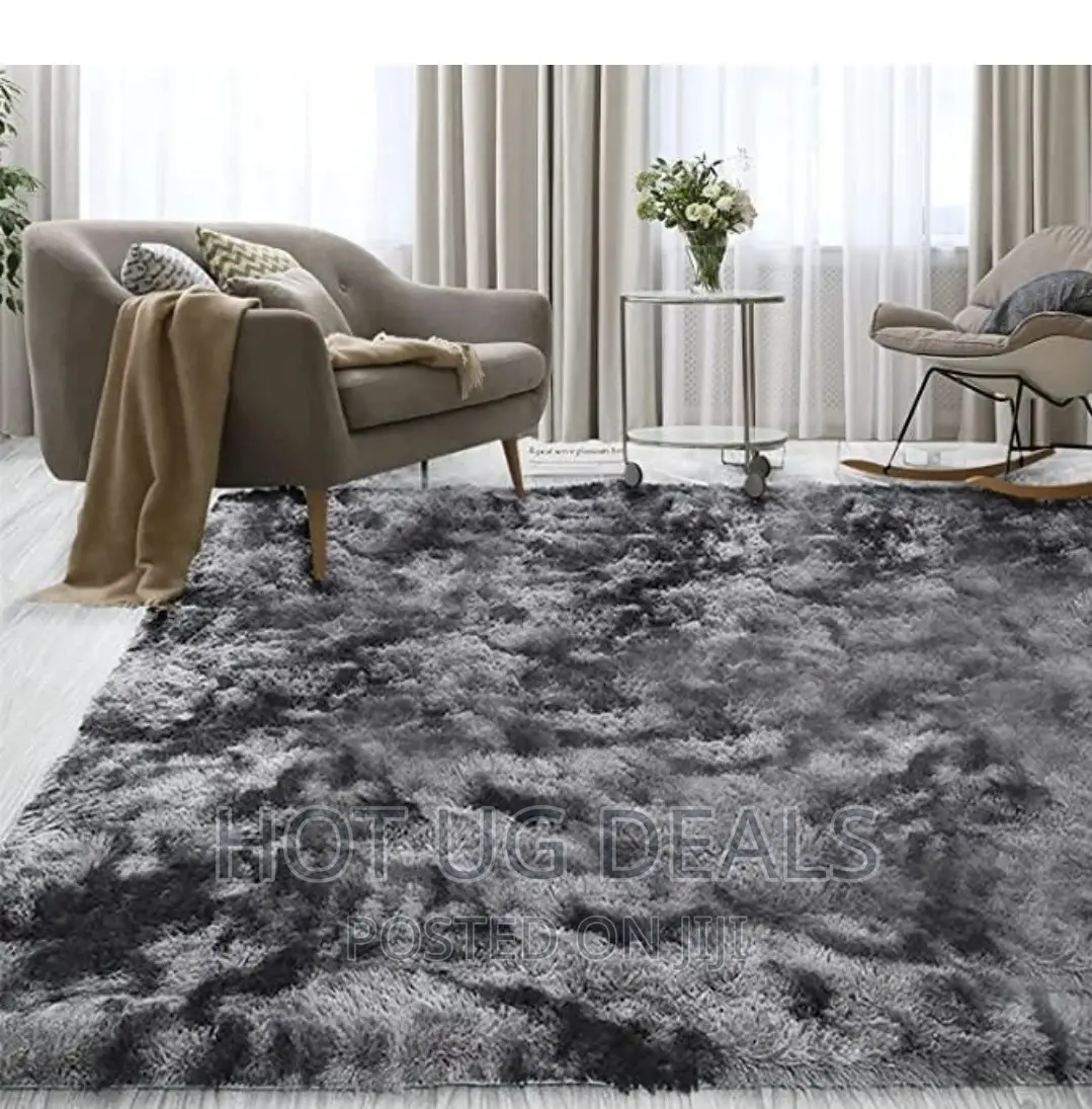 2x3m Fluffy Anti-skid Carpets Fluffy Rugs - Patched Grey