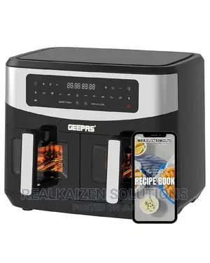 GEEPAS 9L Dual Basket Digital Touch Screen Vortex Air Fryer