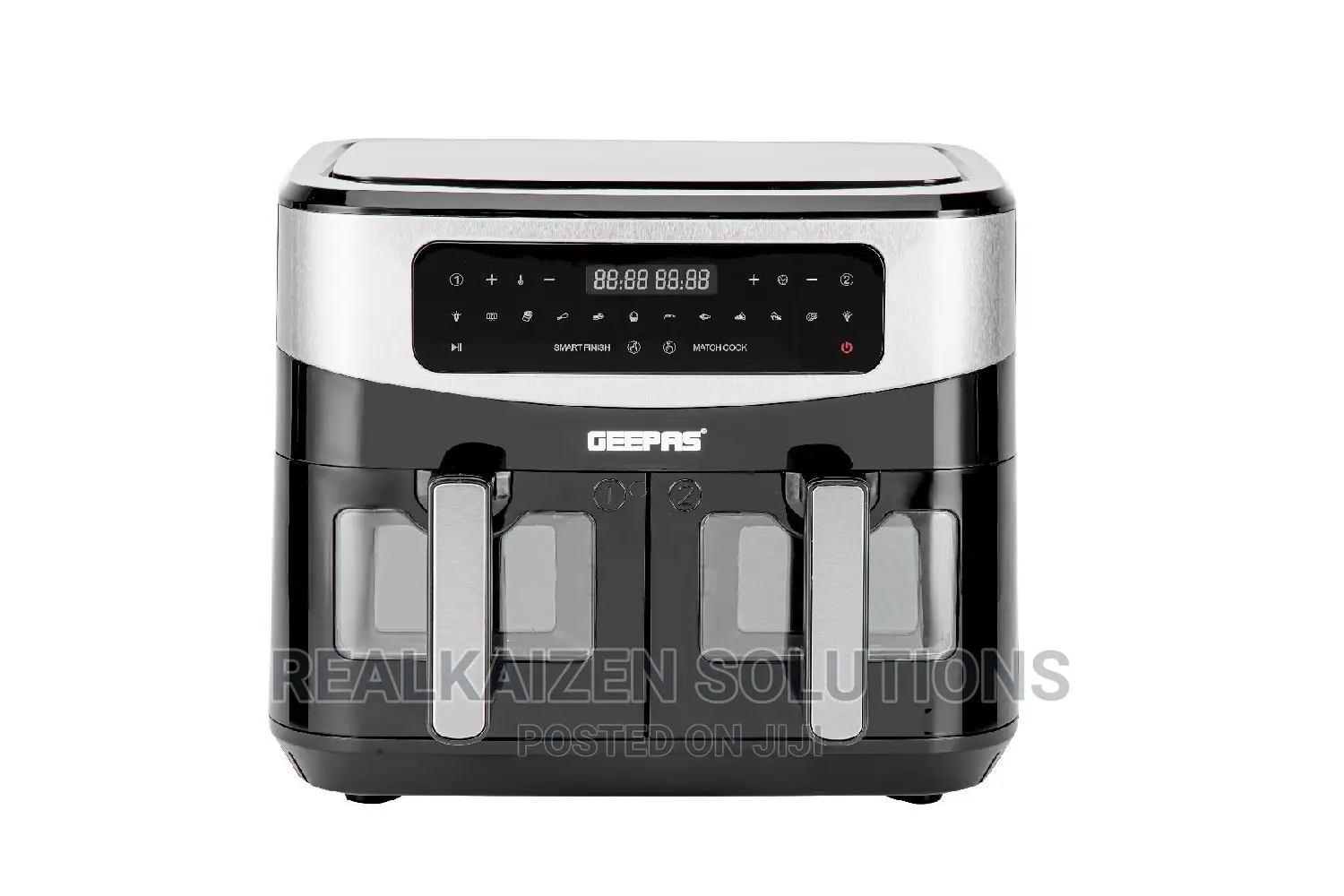 GEEPAS 9L Dual Basket Digital Touch Screen Vortex Air Fryer