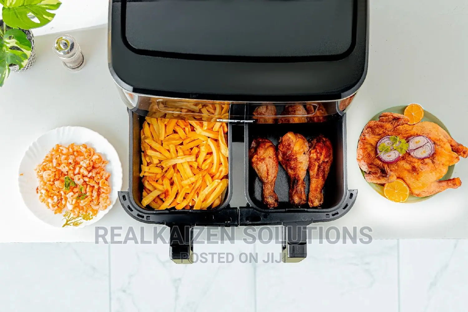 GEEPAS 9L Dual Basket Digital Touch Screen Vortex Air Fryer