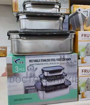 3-Pieces 304 Stainless Steel Food Container Set