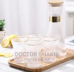 Elegant Water Carafe With Gold Decoration