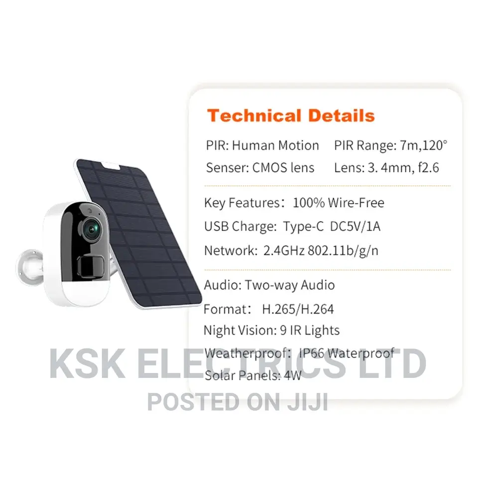 Wireless Security Camera Outdoor Battery Solar Powered With