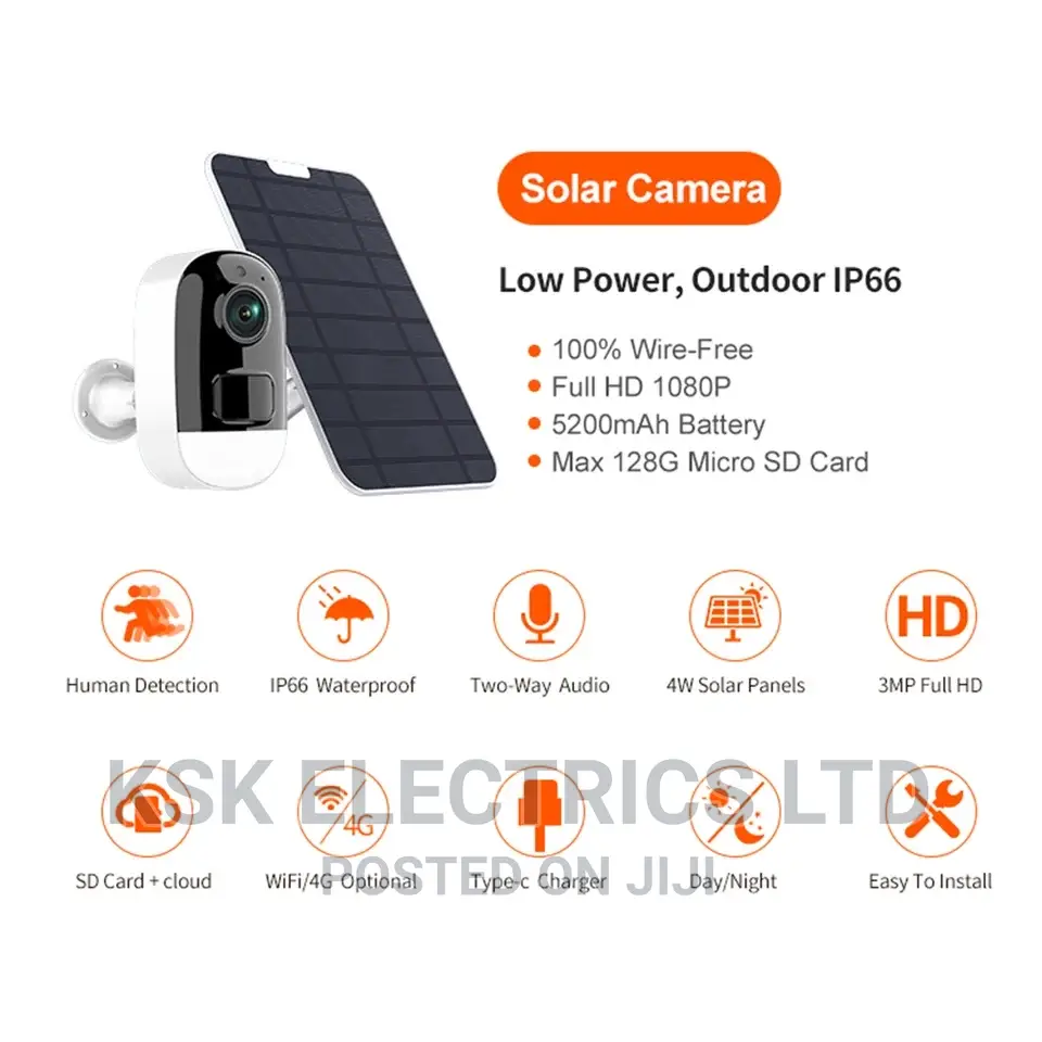 Wireless Security Camera Outdoor Battery Solar Powered With