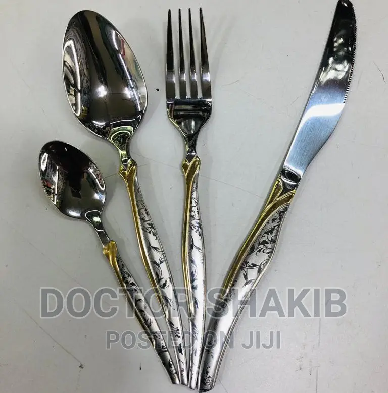 30pcs Stainless Steel Fork Knife Spoon Cutlery Set