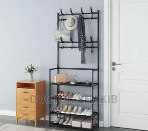 3 In 1 Metallic Clothes Coat,4 Tier Shoe Rack