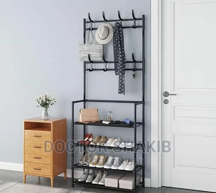 3 In 1 Metallic Clothes Coat,4 Tier Shoe Rack