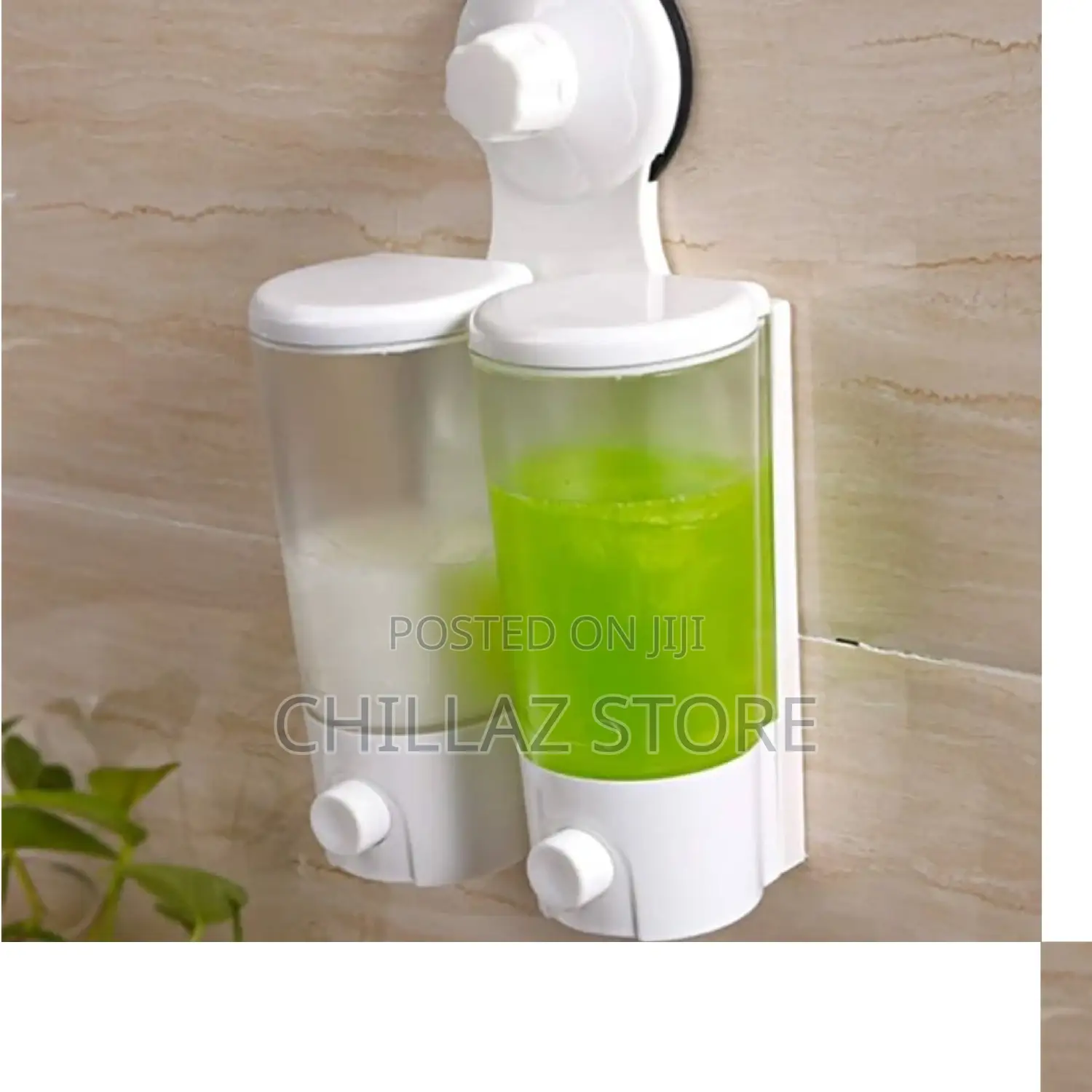 Double Wall Mounted Soap Dispenser.