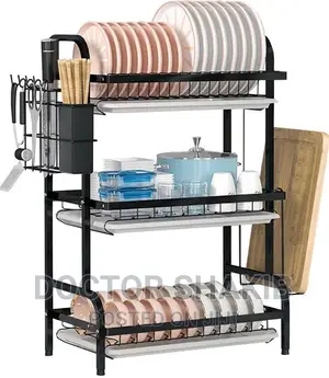 Alloy Steel Dish Drying Rack\ Drainer (3 Tier)