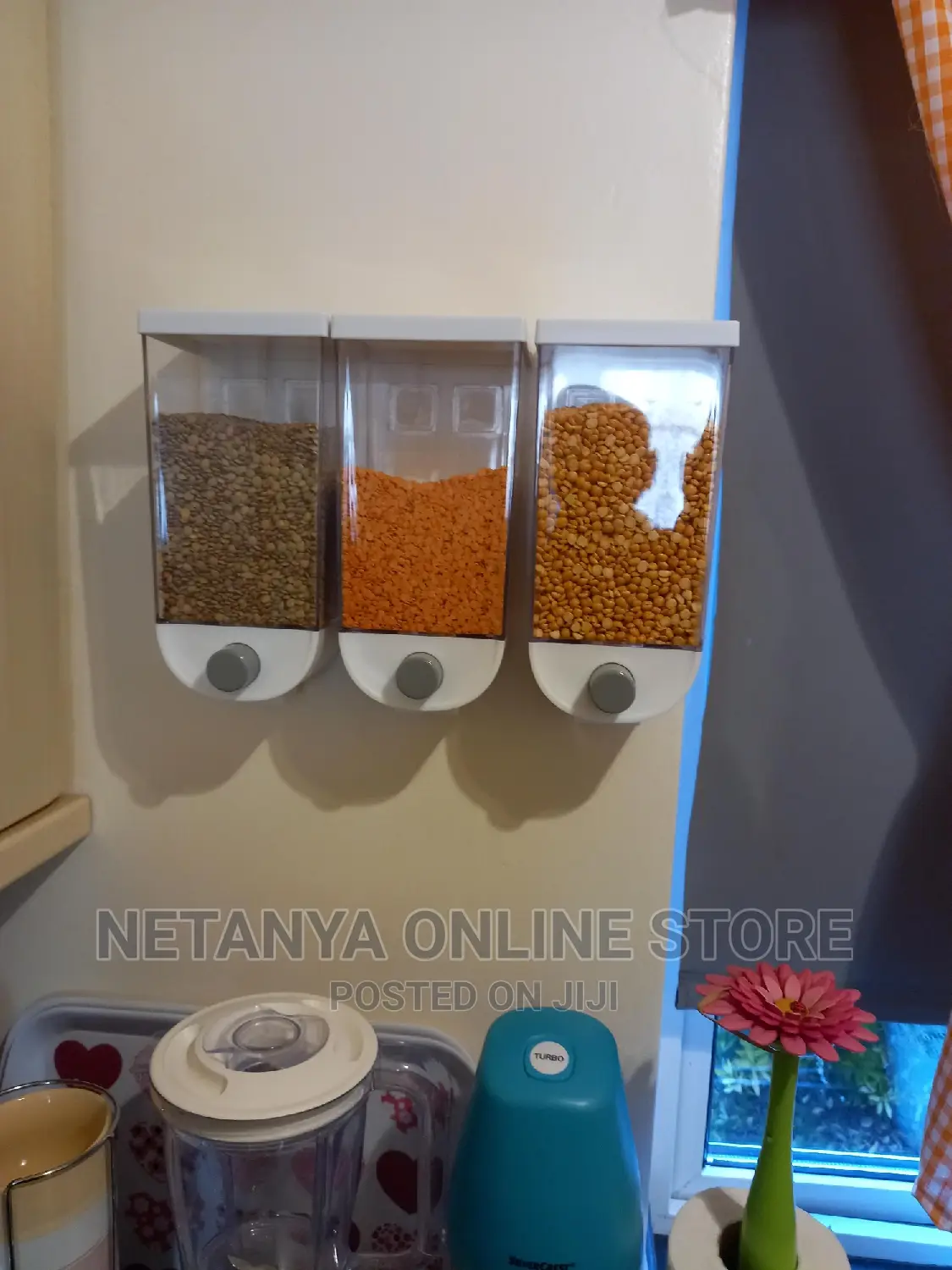 Push Button 3pcs Wall Mount Cereal Dispenser
