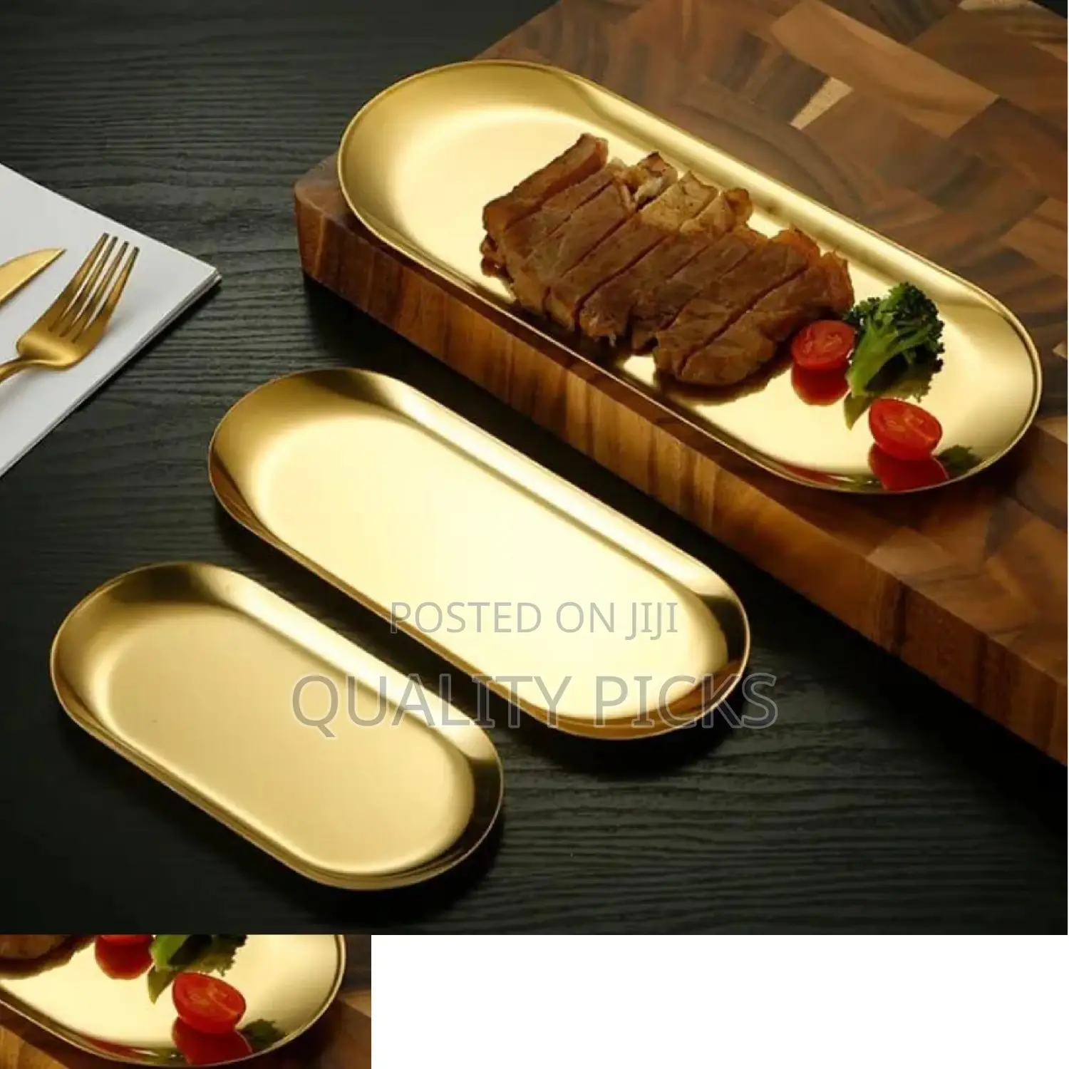 Stainless Steel Gold Tray