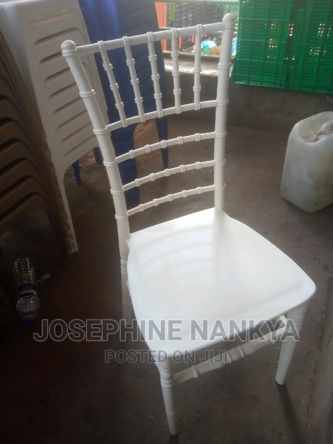 Armless Plastic Chair, White