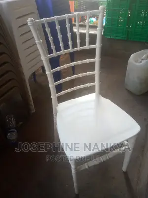 Armless Plastic Chair, White