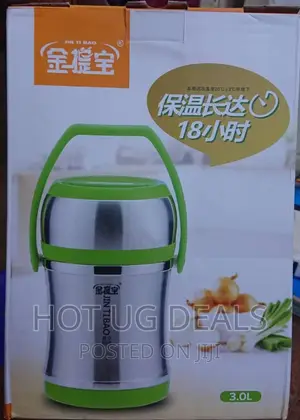 3liters High Quality Double Jinbao Food Flask - Silver,
