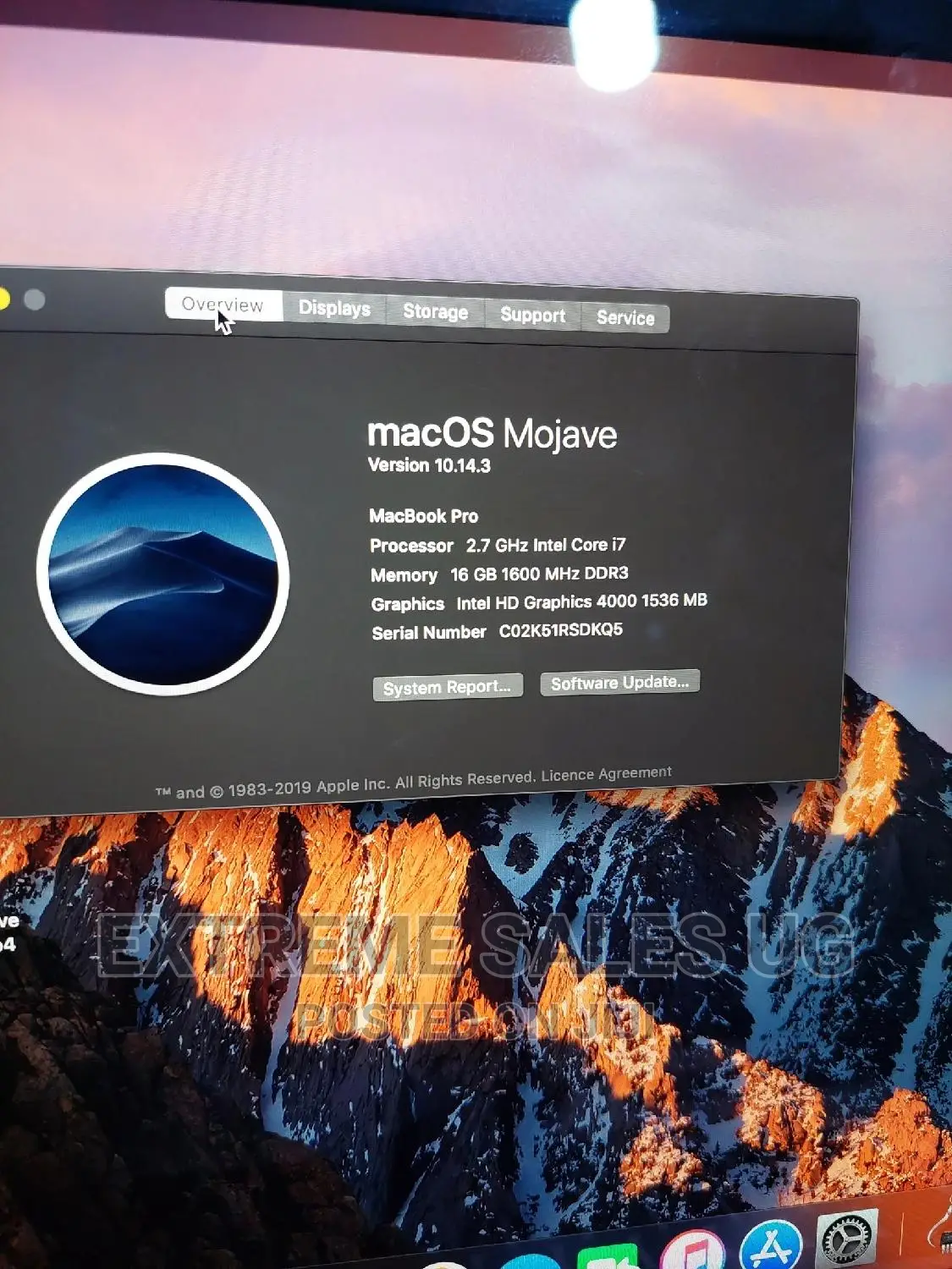 Laptop Apple MacBook Pro 2013 16GB Intel Core I7 SSD 128GB