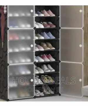 2 Column, 8 Tier Plastic Shoe Rack Storage Organizer
