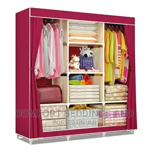 Three Column Metallic Closet Maroon