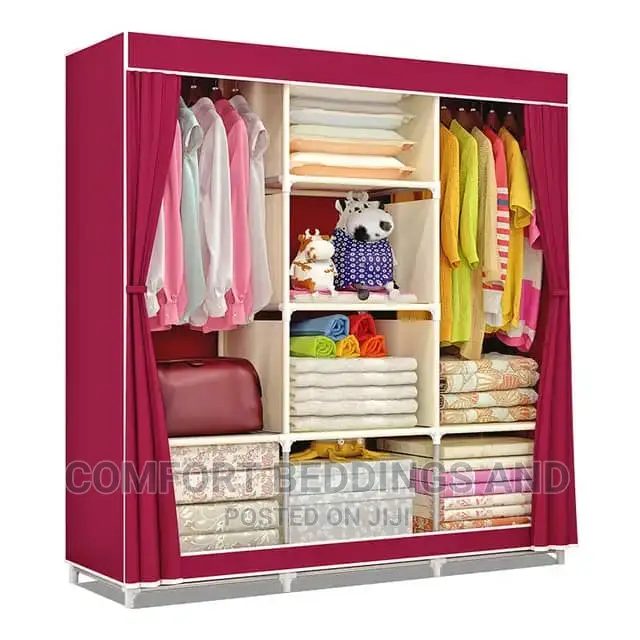 Three Column Metallic Closet Maroon