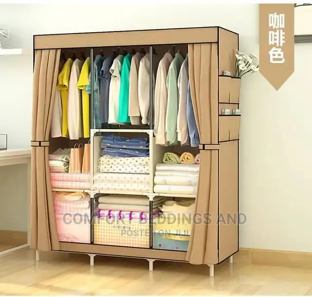 Three Column Metallic Closet Brown