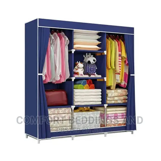 Three Column Metallic Closet Blue