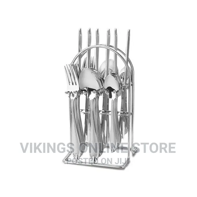 Stainless Steel 24 Pieces Cutlery Set With Cutlery Holder