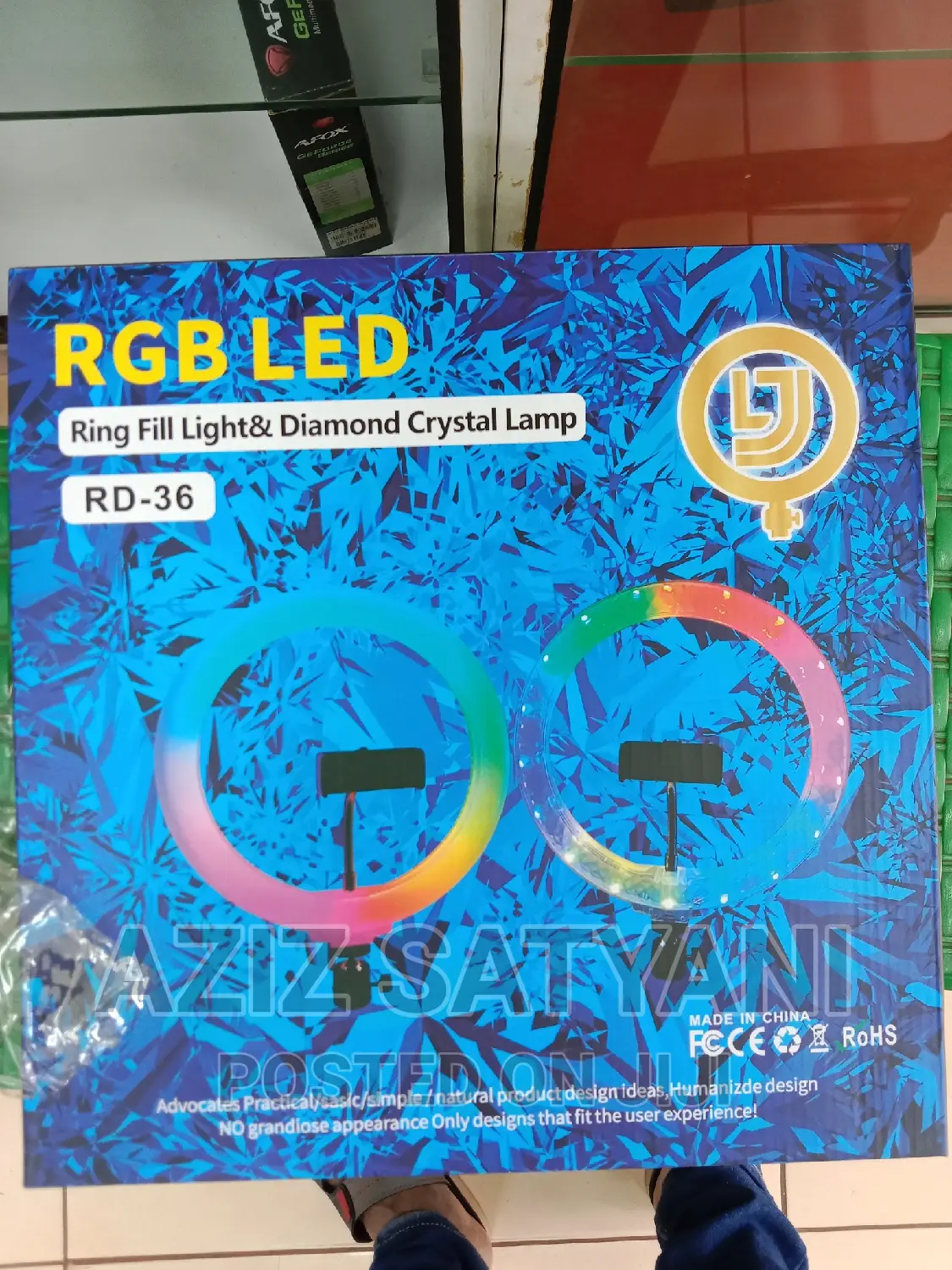 RGB Rainbow Ring Light 14 Inch With Stand Changing Light