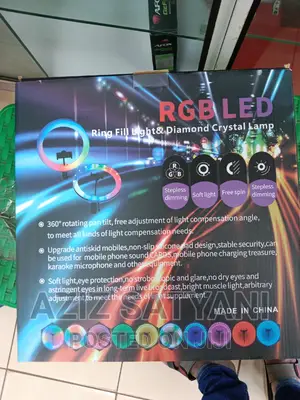 RGB Rainbow Ring Light 14 Inch With Stand Changing Light