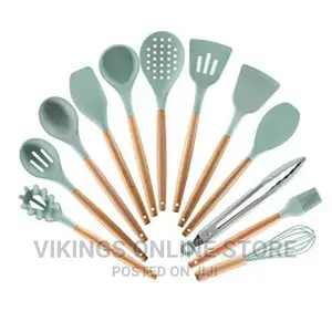 A Set of Nonstick Silicone Kitchen Spoons/Utensils-