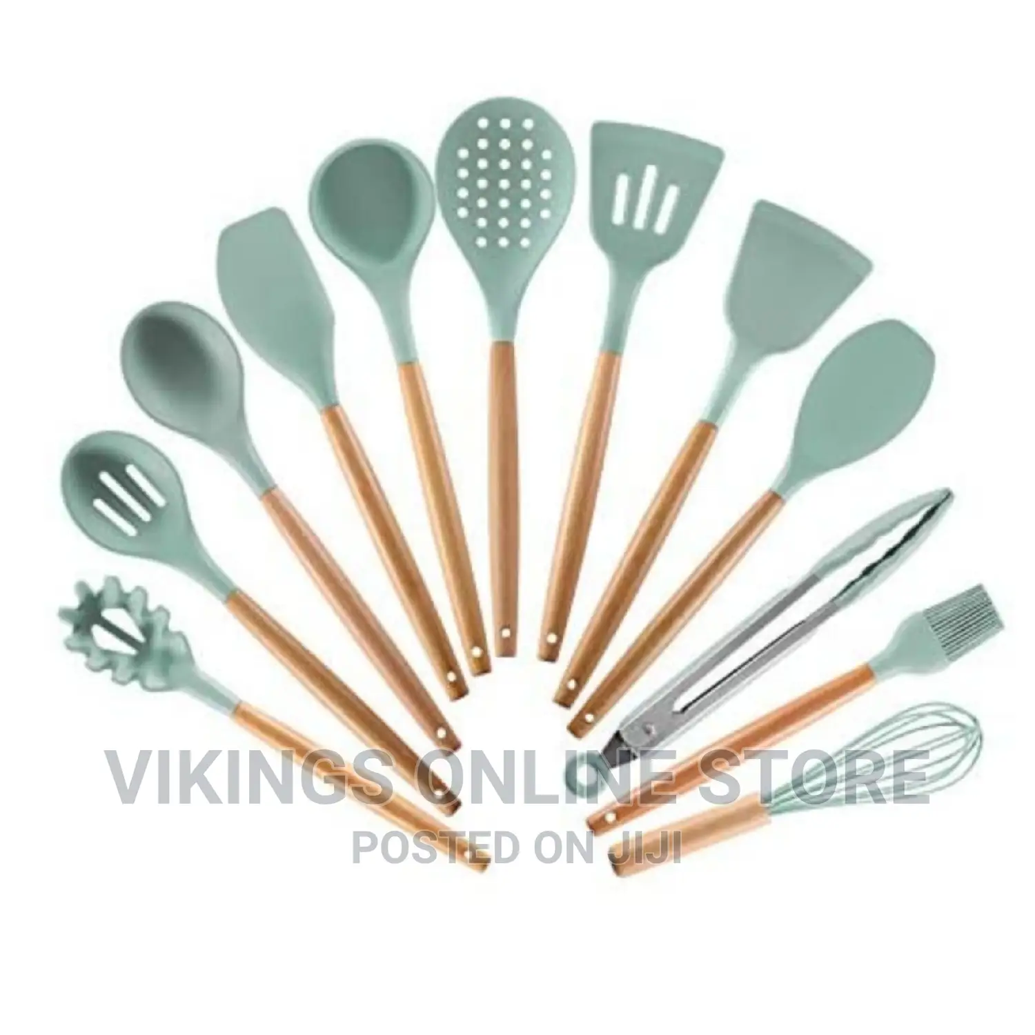 A Set of Nonstick Silicone Kitchen Spoons/Utensils-