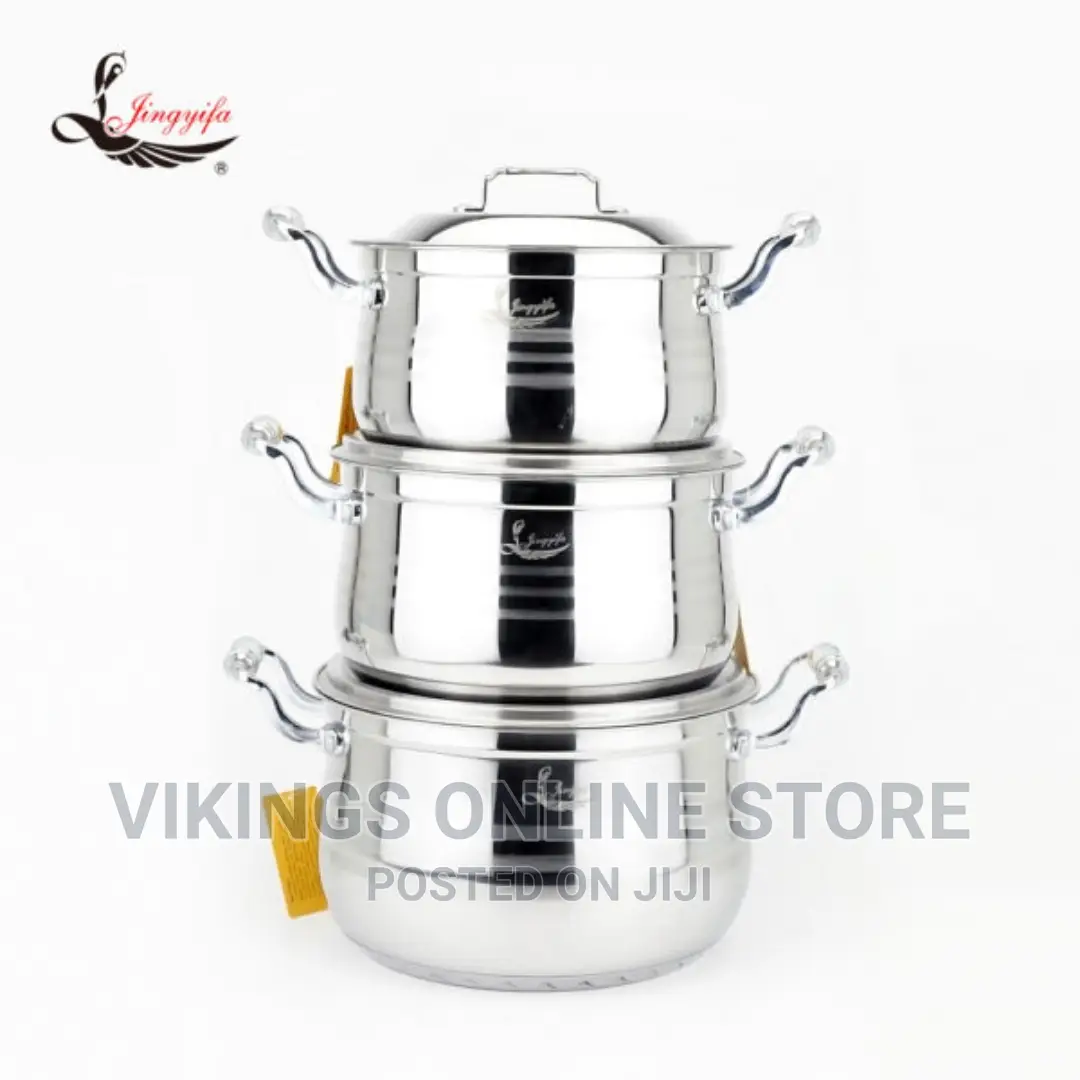 Stainless Steel 3 Piece Cookware Set