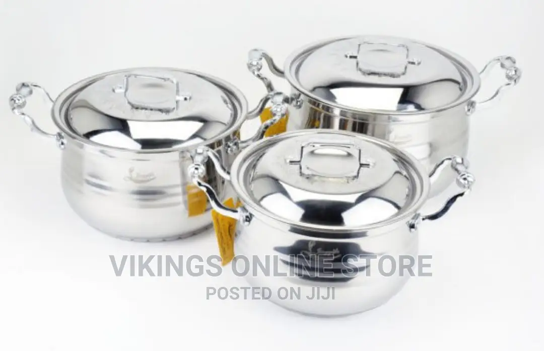 Stainless Steel 3 Piece Cookware Set