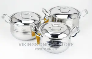 Stainless Steel 3 Piece Cookware Set