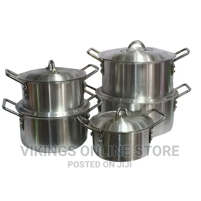 Mega Sizes 5 Piece Set Aluminium Pots