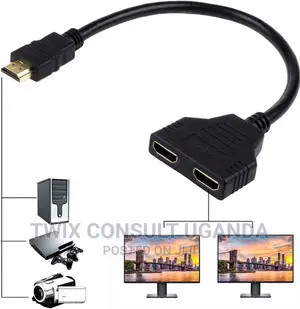 HDMI Port Male to 2 Female 1 in 2 Out Splitter Adapter