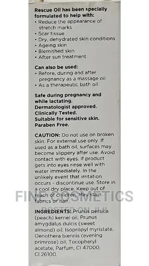 RESCUE OIL for Stretch Marks, Scars, Dry Skin and Blemishes.