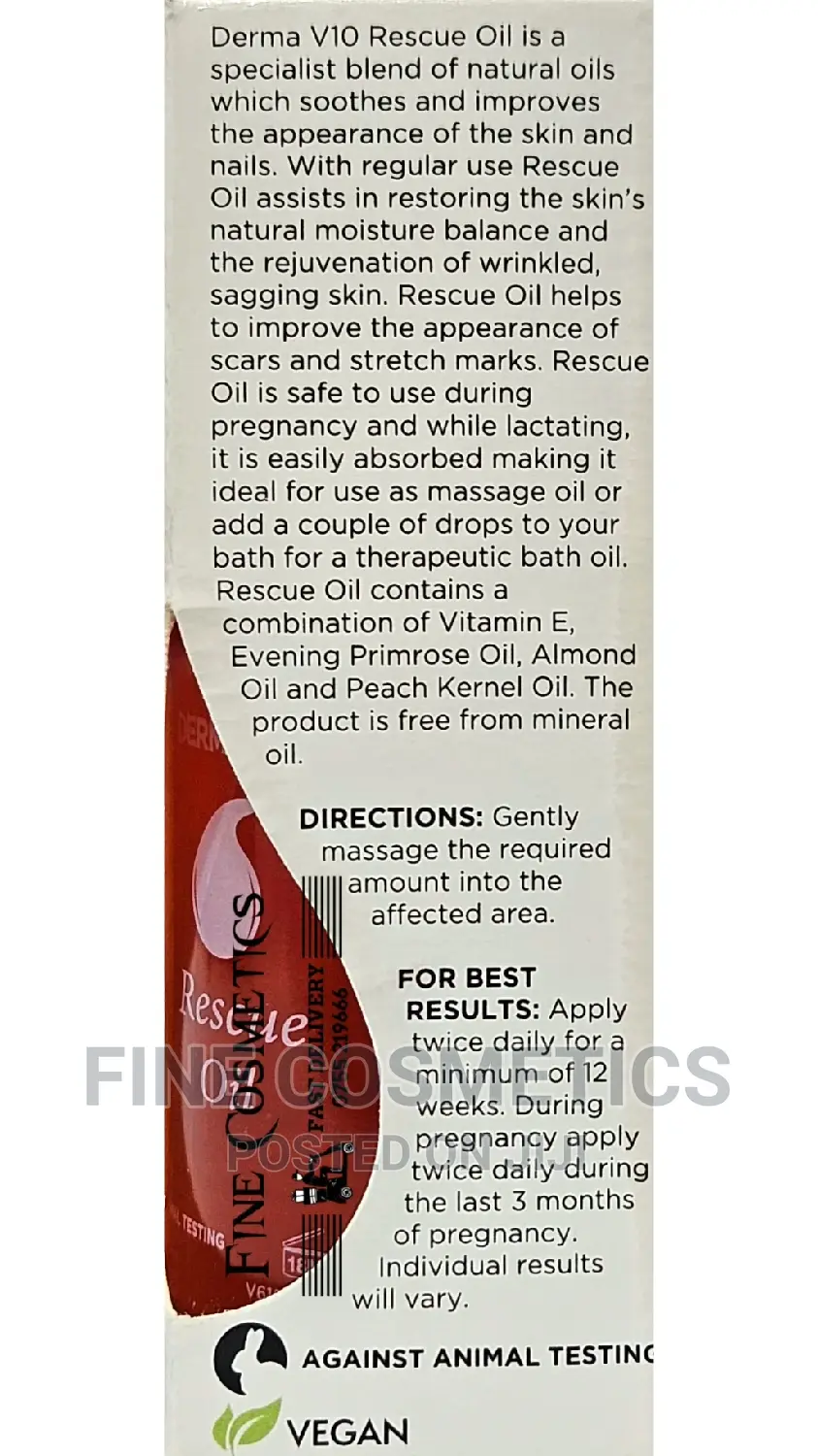 RESCUE OIL for Stretch Marks, Scars, Dry Skin and Blemishes.
