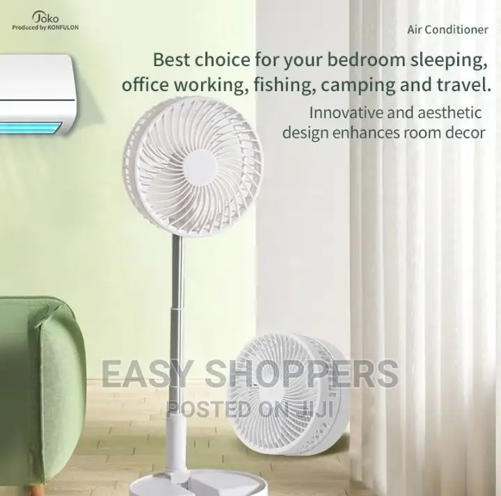 Portable Folding Table Fan, Oscillating Rechargeable