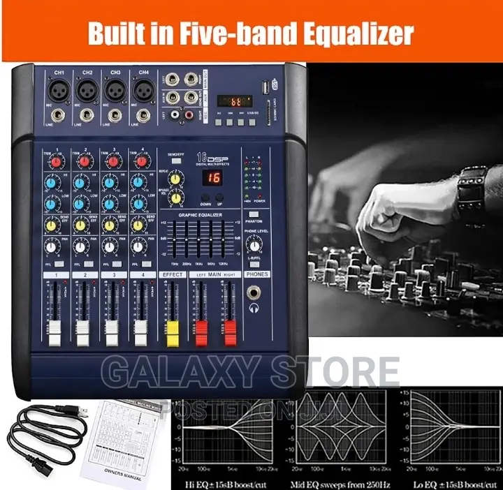 Professional Audio Mixer Sound Mixing 4 Channel Amplifier