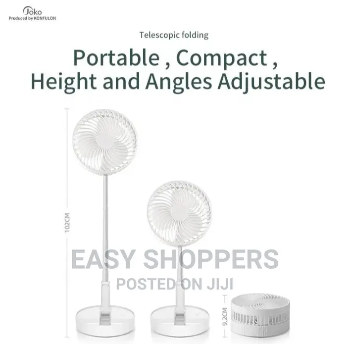 Portable Folding Table Fan Rechargeable USB Quiet Desk Fan