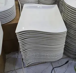 6 PCS Square Curved Side Plates - White
