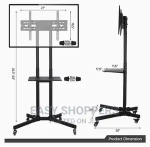 Mobile TV Stand With Wheels 32-75 Inch Trolley Floor Stand