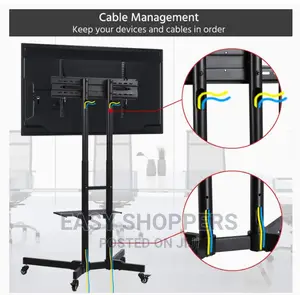 Mobile Tv Stand With Wheels 32-100 Inch Height-Adjustable