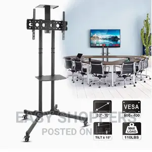 Mobile Tv Stand Rolling Height Adjustable 32-70 Inch
