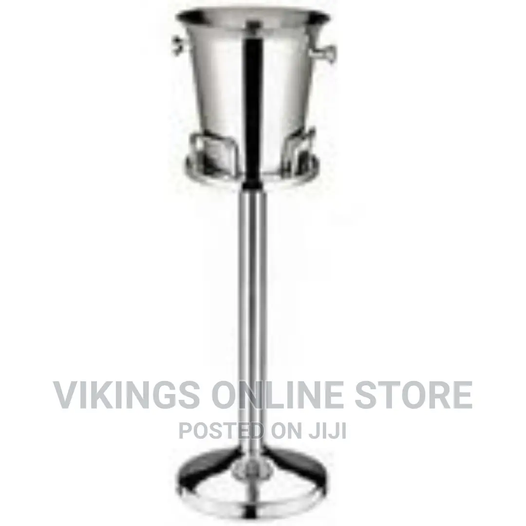 Stainless Steel Champaign,Wine Ice Bucket Stand -Silver.
