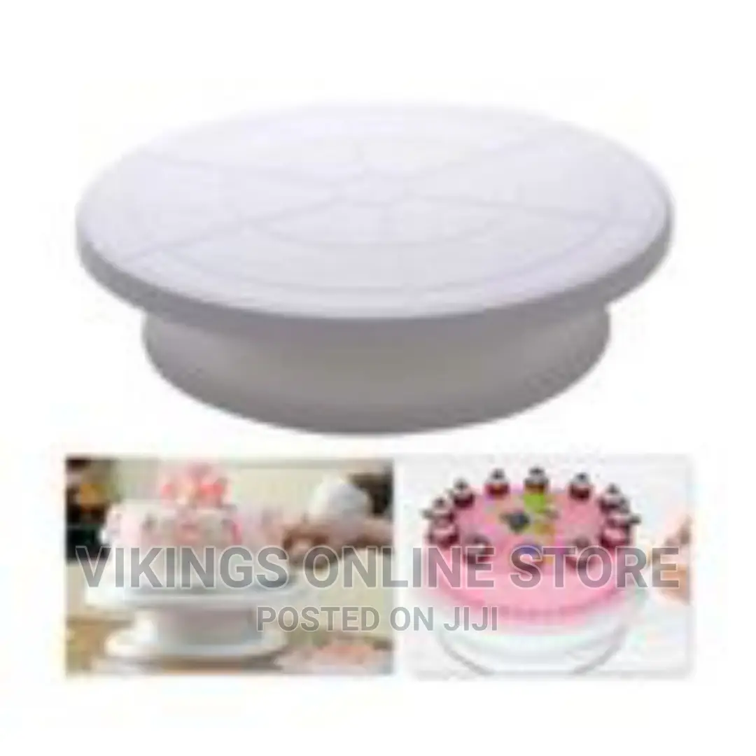 Turntable Rotating Anti-Skid Cake Decorating Stand,White