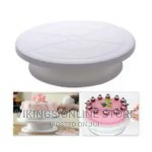 Turntable Rotating Anti-Skid Cake Decorating Stand,White